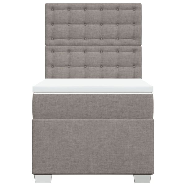vidaXL Sommier &agrave; lattes de lit avec matelas Taupe 80x200 cm Tissu