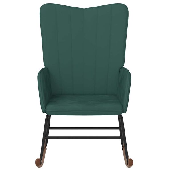 vidaXL Chaise à bascule Vert foncé Velours