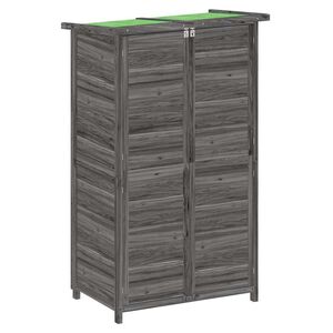 vidaXL Abri &agrave; outils de jardin gris 83x57x140 cm bois massif pin