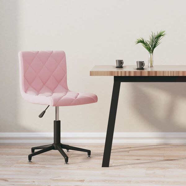 vidaXL Chaise pivotante de bureau Rose Velours