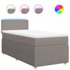 vidaXL Sommier &agrave; lattes de lit avec matelas Taupe 90x200 cm Tissu