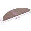 vidaXL Tapis d'escalier auto-adhésifs 5 pièces 56 x 17 x 3 cm Marron clair Demi-rond