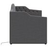 vidaXL Lit avec &eacute;clairage USB Gris fonc&eacute; Tissu 90x200 cm