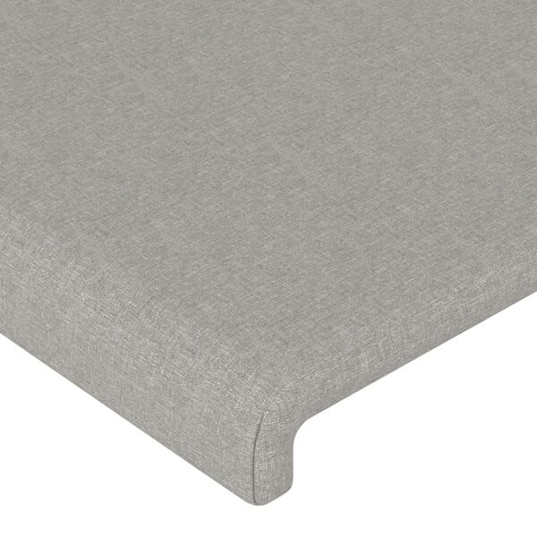 vidaXL T&ecirc;te de lit Gris clair 200x5x118/128 cm Tissu