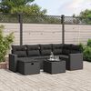 vidaXL Salon de jardin 7 pcs avec coussins noir r&eacute;sine tress&eacute;e