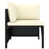 vidaXL Salon de jardin 5 pcs avec coussins R&eacute;sine tress&eacute;e Noir