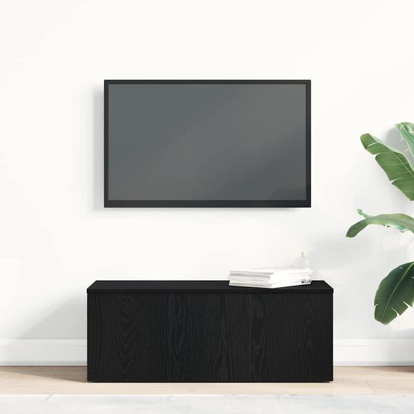 vidaXL Meuble TV avec tiroir Ch&ecirc;ne noir 80x34x30 cm Bois d'ing&eacute;nierie