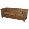 Sofa Chesterfield 3 places en simili cuir marron vidaXL