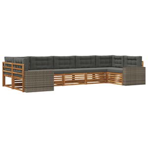 vidaXL Ensemble de canap&eacute;s d'ext&eacute;rieur 7 pcs Naturel et Anthracite
