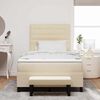 vidaXL Lit &agrave; ressorts avec matelas Cr&egrave;me 120 x 190 cm tissu