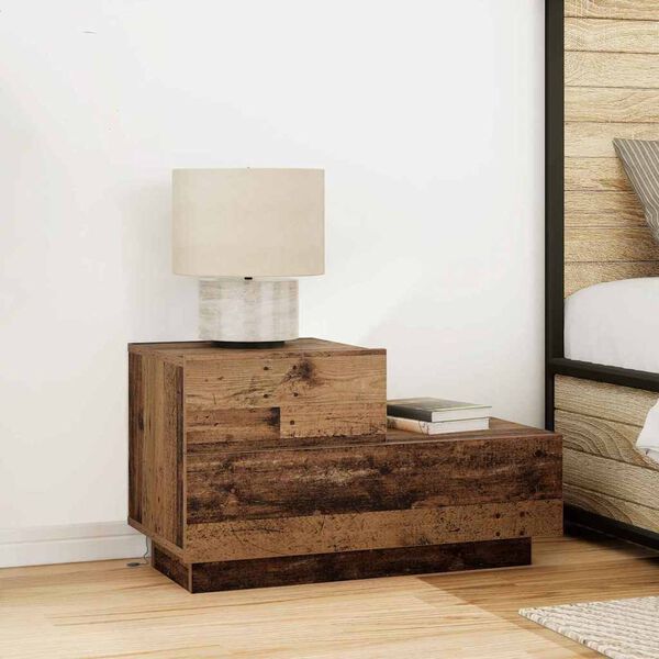 vidaXL Cabinet de chevet avec tiroir Bois ancien 70 x 36 x 40,5 cm