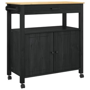 vidaXL Chariot de cuisine MONZA Noir 84 x 40 x 88,5 cm
