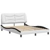 vidaXL Cadre de lit sans matelas Hvar blanc et noir 120x200 cm similicuir