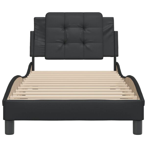 vidaXL Cadre de lit sans matelas Zadar noir 80x200 cm similicuir