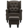 vidaXL Fauteuil de massage avec repose-pied Taupe Tissu