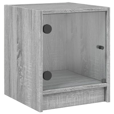 vidaXL Tables de chevet et portes vitrées 2pcs sonoma gris 35x37x42cm