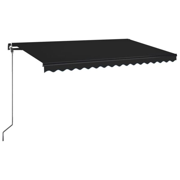vidaXL Auvent manuel r&eacute;tractable avec LED 400x350 cm Anthracite