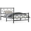 vidaXL Cadre de lit m&eacute;tal sans matelas avec pied de lit noir 107x203cm