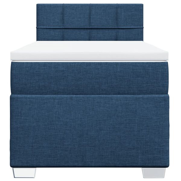 vidaXL Sommier &agrave; lattes de lit avec matelas Bleu 80x200 cm Tissu