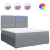 vidaXL Sommier &agrave; lattes de lit avec matelas Gris clair 180x200cm Tissu
