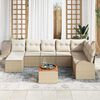 vidaXL Ensemble de canap&eacute; de jardin 9 pcs Beige et cr&egrave;me polyrotin
