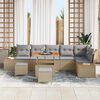 vidaXL Ensemble de canap&eacute; de jardin 9 pcs Beige polyrotin