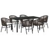 vidaXL Ensemble de salle &agrave; manger pour jardin 7 pc Marron