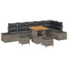 vidaXL Ensemble de canap&eacute; de jardin 9 pc Gris polyrotin