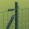 vidaXL Cl&ocirc;ture avec poteau Vert 1 x 25 m Acier et PVC