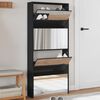 vidaXL Armoire &agrave; chaussures avec miroir &agrave; 4 niveaux noir 63x17x134 cm
