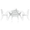vidaXL Ensemble de salle &agrave; manger pour jardin 5 pcs Blanc Aluminium