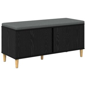 vidaXL Banc d'entr&eacute;e avec coussin Ch&ecirc;ne Noir 100 x 38 x 46 cm