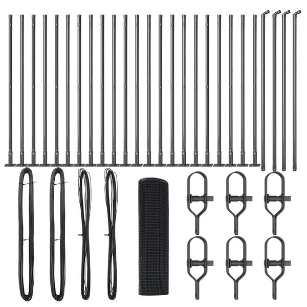 vidaXL Clôture avec poteaux Gris 0,8 x 50 m Acier