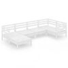 vidaXL Salon de jardin 6 pcs Bois de pin massif Blanc