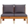 vidaXL Canapé de jardin sans accoudoirs coussins 2 places bois acacia