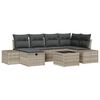 vidaXL Ensemble de canap&eacute; de jardin 7 pc Gris clair polyrotin
