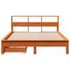 vidaXL Lit biblioth&egrave;que sans matelas cire marron 135x190 cm pin massif