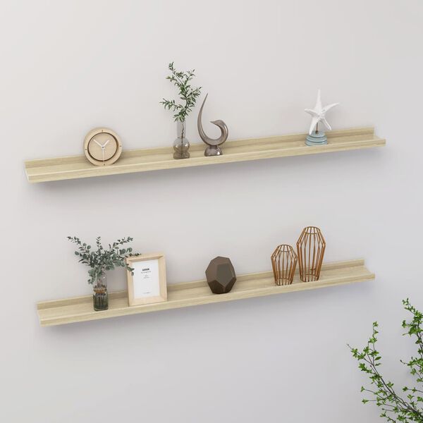 vidaXL &Eacute;tag&egrave;res murales 2 pcs ch&ecirc;ne sonoma 100x9x3 cm