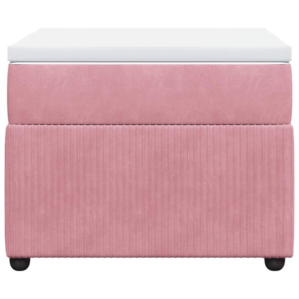vidaXL Sommier &agrave; lattes de lit avec matelas Rose 90x190 cm Velours