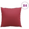 vidaXL Coussins de canap&eacute; 4 pcs rouge vin 60x60 cm tissu
