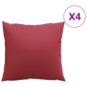 vidaXL Coussins de canap&eacute; 4 pcs rouge vin 60x60 cm tissu