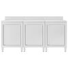 vidaXL Table de travail commerciale avec armoire 180x60x96 cm Inox