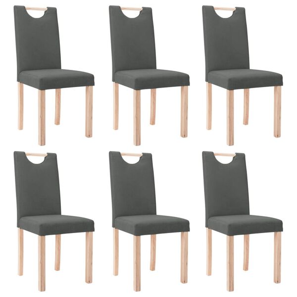 vidaXL Chaises &agrave; manger lot de 6 gris fonc&eacute; tissu