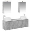 vidaXL Ensemble d'armoire de salle de bain 5 pc Gris b&eacute;ton