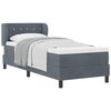 vidaXL Lit &agrave; ressorts avec matelas gris fonc&eacute; 80x200 cm en velours