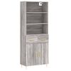 vidaXL Buffet haut Sonoma gris 69,5x34x180 cm Bois d'ing&eacute;nierie