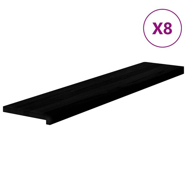 vidaXL Marches d'escalier 8 pcs marron fonc&eacute; 120x25x2 cm ch&ecirc;ne massif