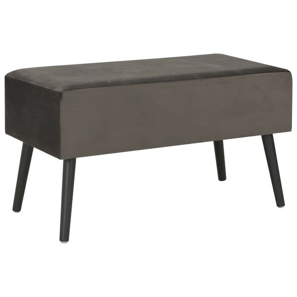 vidaXL Banc avec tiroirs 80 cm Gris Velours