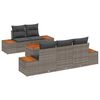 vidaXL Ensemble de canap&eacute; de jardin avec coussin 6 pcs Gris Poly rotin