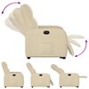 vidaXL Fauteuil inclinable &eacute;lectrique cr&egrave;me tissu